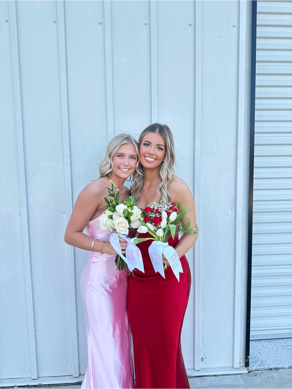 Elegant Pink Strapless Satin Prom Dress